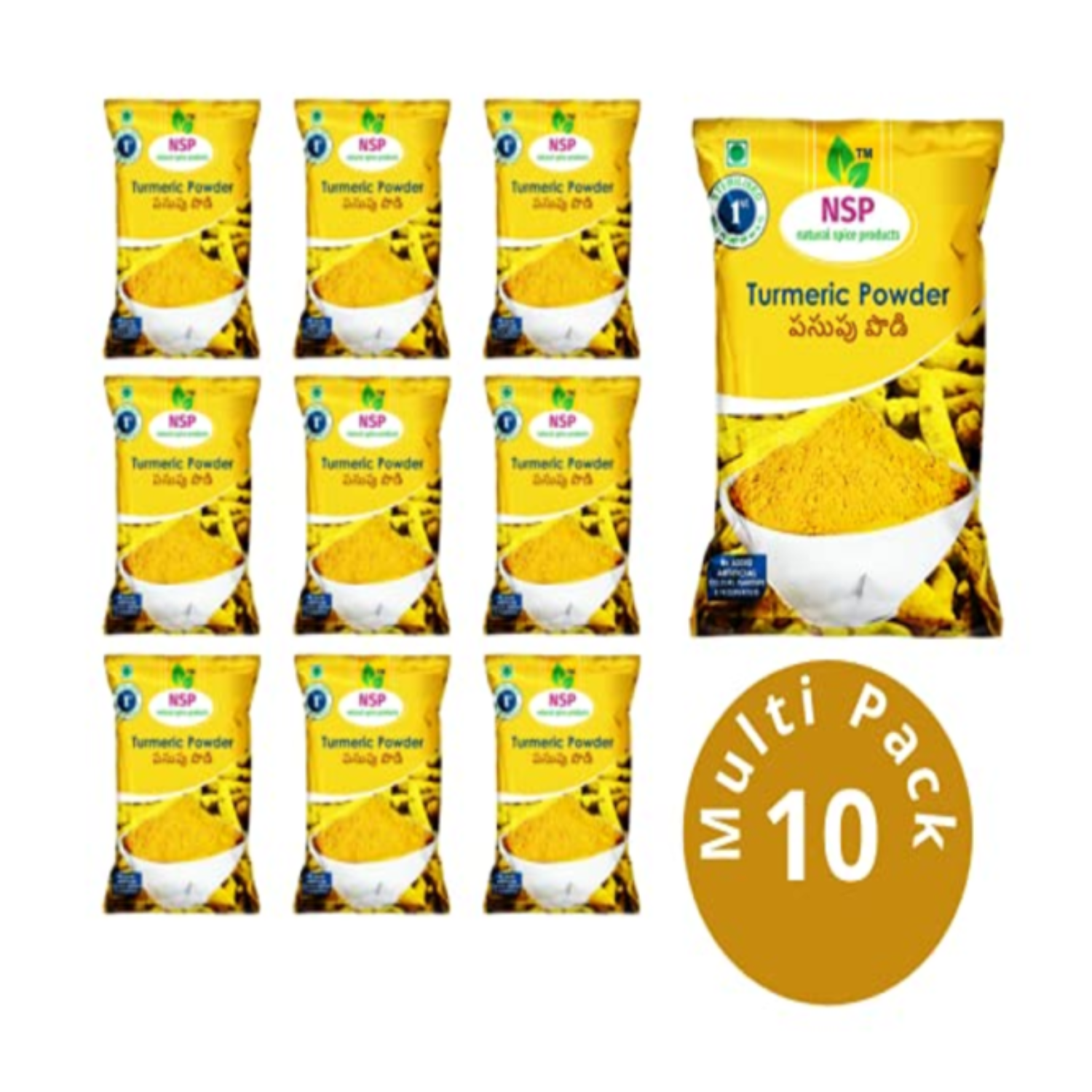 NSP natural spice product Turmeric Powder (Natural Haldi Powder) 100g -Pack of 10